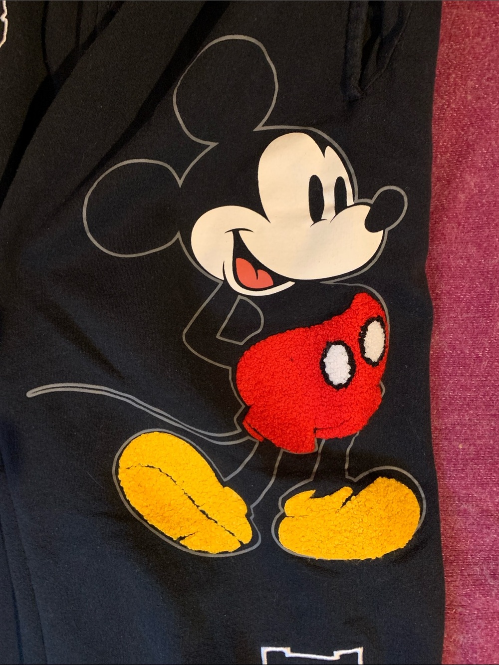 Disney Black Jogger Sweatpants with Mickey Graphic - Picture 3 of 11